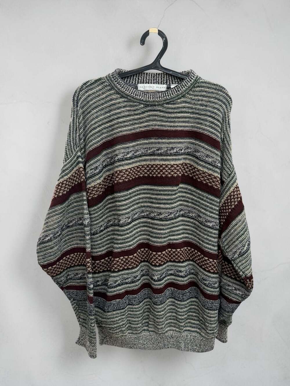 Geoffrey Beene Vintage Multi-Color Striped Sweater Size XL